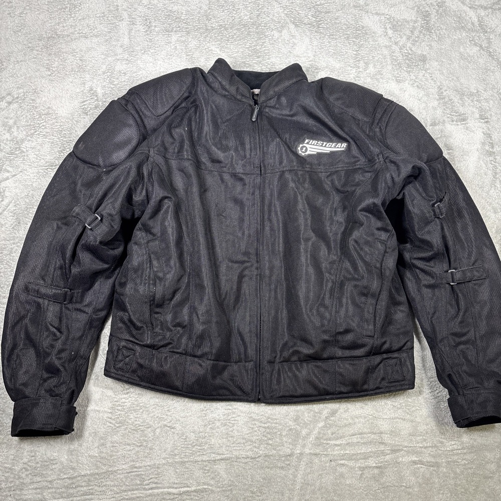 Firstgear Premium Men's Riding‎ Jacket Coat Black Safety Seam Size 2XL